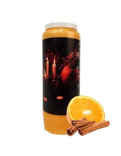 Halloween Novene Kerze Orange-Zimt duftend - Samhain Kürbis
