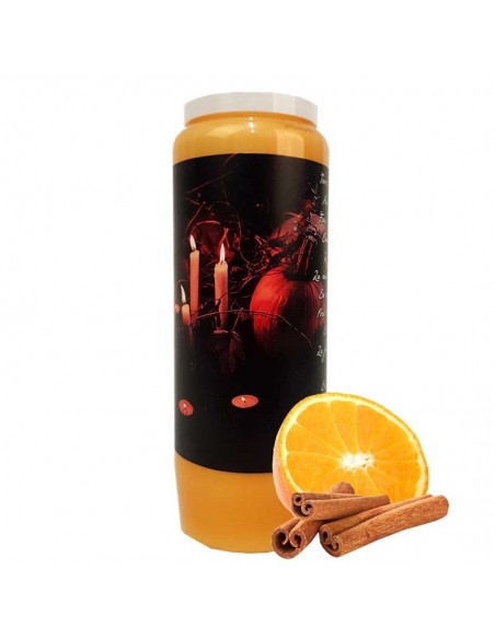 Bougie de neuvaine Halloween parfum orange-cannelle - Samhain citrouille
