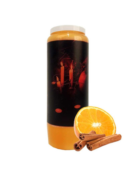 Bougie de neuvaine Halloween parfum orange-cannelle - Samhain citrouille 2