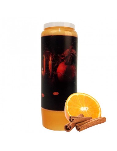 Halloween Novene Kerze Orange-Zimt duftend - Samhain Kürbis 2