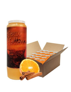 Bougies neuvaine parfum orange-cannelle Halloween citrouille Carton 20pcs
