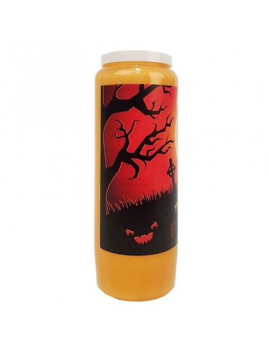 Bougies neuvaine parfum orange-cannelle Halloween Trick-Treat carton 20 pcs