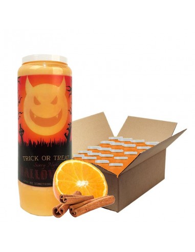Novena Kerzen Orange-Zimt duftend Halloween Trick-Treat 2 Karton 20 Stück