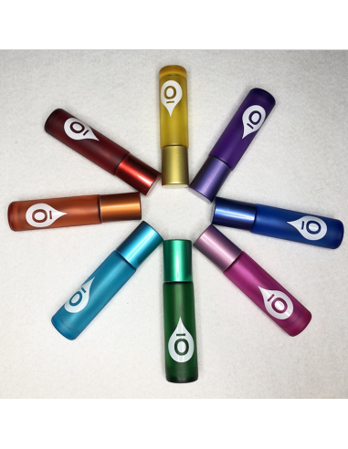 Roller bottle in smoked and colored glass