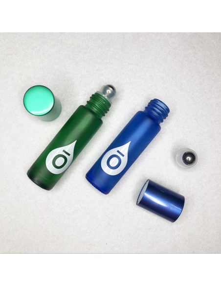 Farbige Rollerflasche aus Rauchglas