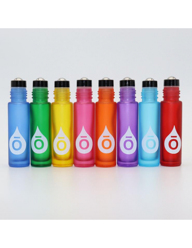 Farbige Rollerflasche aus Rauchglas