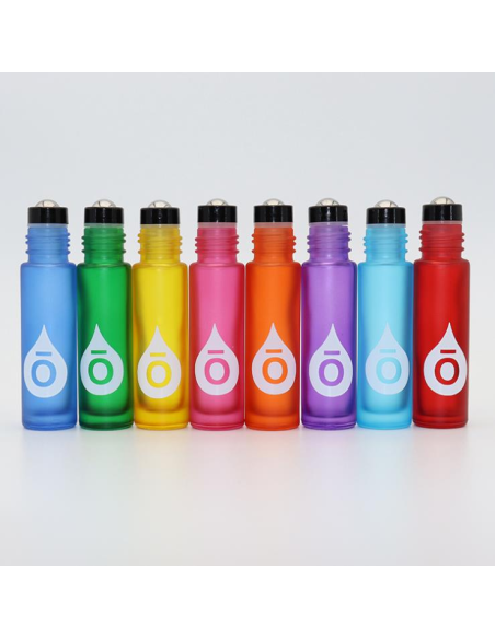 Roller bottle in smoked and colored glass