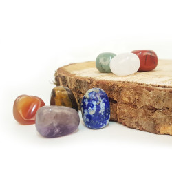 Sac de 7 pierres roulées pour les chakras