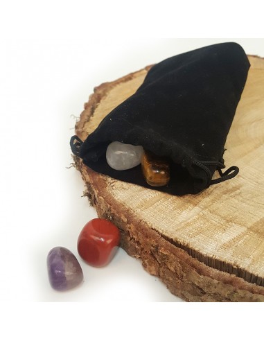 Bolsa de 7 piedras de chakra enrolladas
