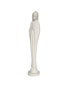 Estatua de la Virgen María orante en resina y alabastro - 21 cm