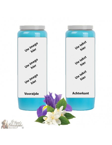 Novena candle Jasmine & Iris scented - clear - customizable
