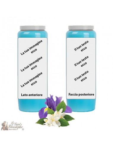 Vela Novena con aroma a Jazmín e Iris - transparente - personalizable