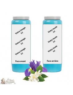 Novena candle Jasmine & Iris scented - clear - customizable