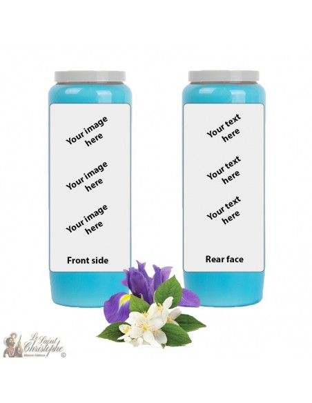 Novena candle Jasmine & Iris scented - clear - customizable