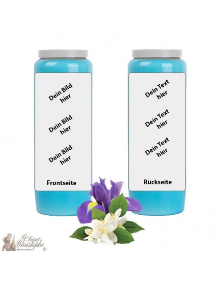 Novena candle Jasmine & Iris scented - clear - customizable