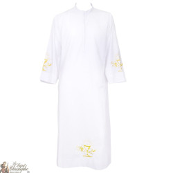 Wit geborduurde alb kelk - katoen & polyester