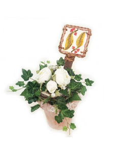 Decoratieve plantenbak stok - roze bessen