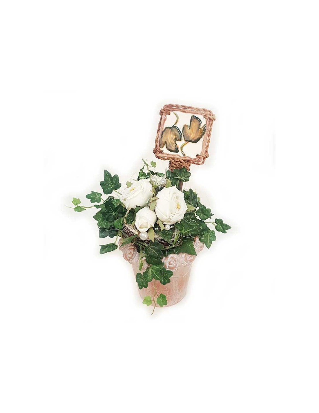 Decorative planter stick ivy