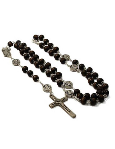 Rosario religioso Perline nere sfaccettate blu