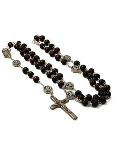 Rosario religioso Perline nere sfaccettate blu