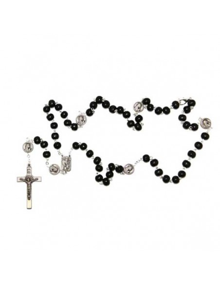 Rosary appearance Heavy brown wood with snap hook