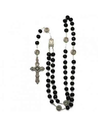Rosary appearance Heavy brown wood with snap hook