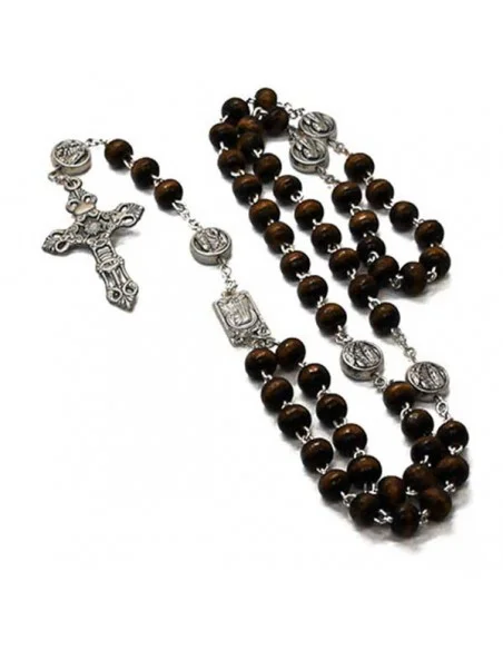 Chapelet apparition Lourdes bois noir