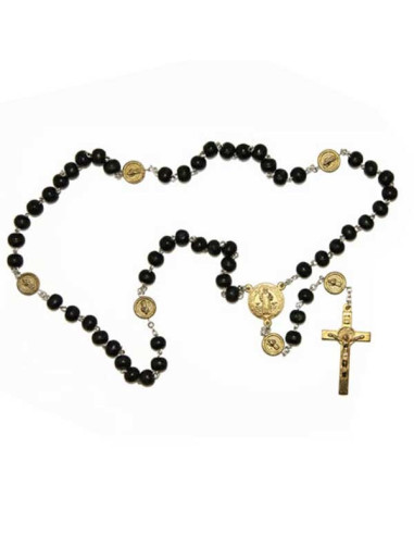 Rosary appearance Heavy brown wood with snap hook