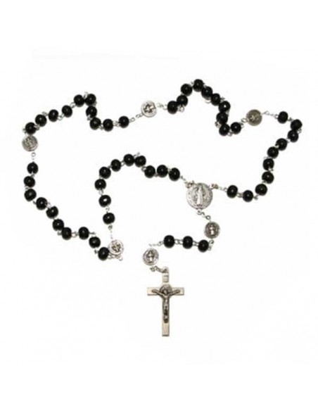 Rosary Saint Benedict black wood