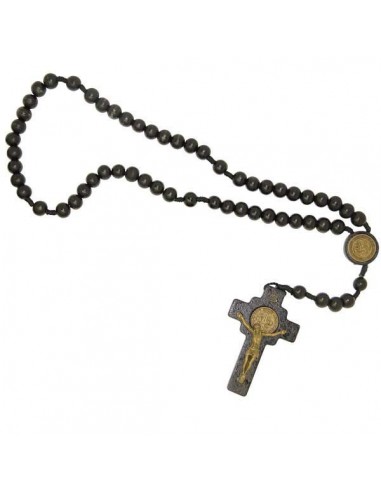 Rosary Saint Benedict black wood