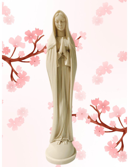 Statue Vierge Marie priant résine et albâtre - 24 cm