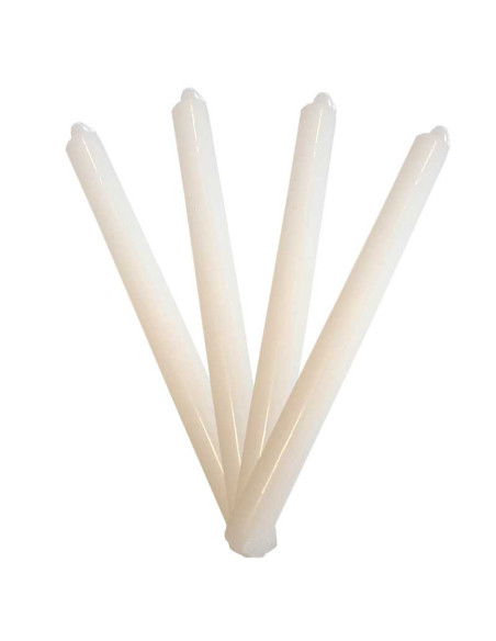 Velas MH de color blanco en la masa - juego de 4 piezas