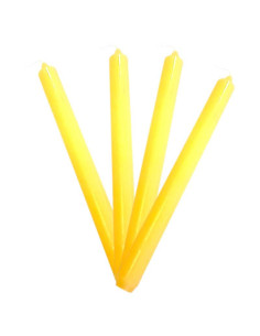 Candele colorate nella massa pulcino giallo MH - set di 4 pezzi