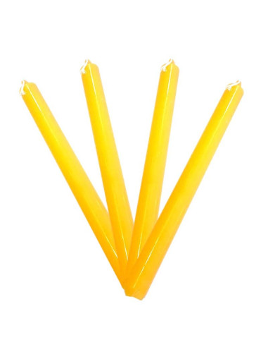 MH candles yellow colored in the mass - set of 4 pcs