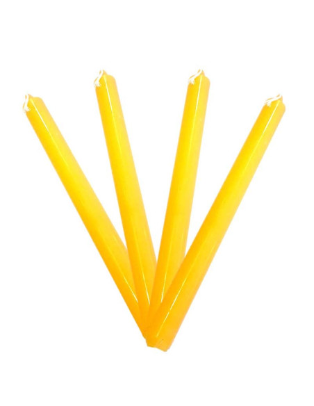 Bougies colorées dans la masse jaune MH - lot 4 pcs