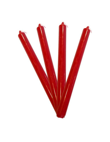 Candles colored in the mass red burgundy MH - batch 4 pcs