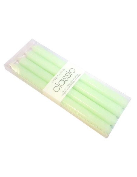 Bougies MH vert eau colorées dans la masse - lot 4 pcs
