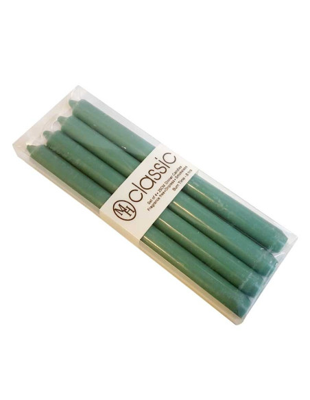 MH candles fern green colored in the mass - set of 4 pcs