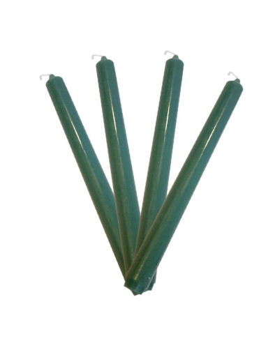MH candles fern green colored in the mass - set of 4 pcs
