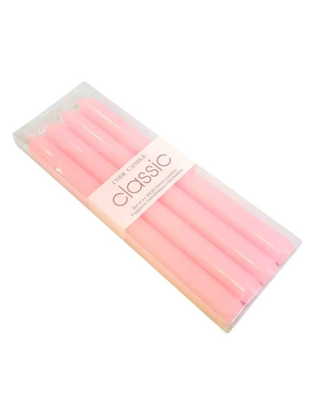 Velas coloreadas en la masa MH rosa caramelo - juego de 4 piezas