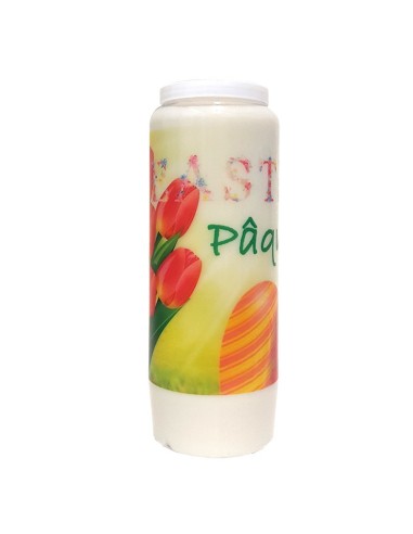 Novene-Kerze für die Ostertage - Tulpen