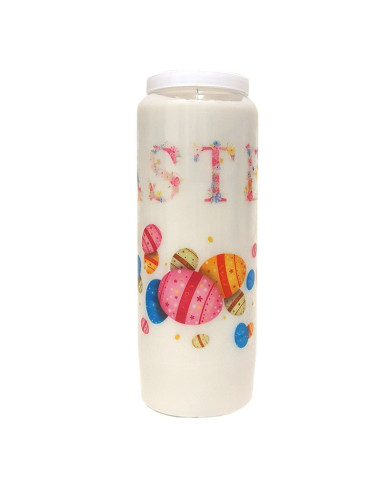 Bougie de neuvaine pour la Pâques - Easter fleuri - carton 20 pièces
