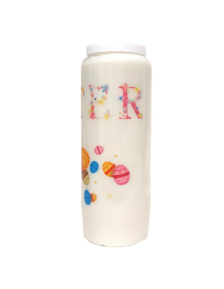 Bougie de neuvaine pour la Pâques - Easter fleuri - carton 20 pièces