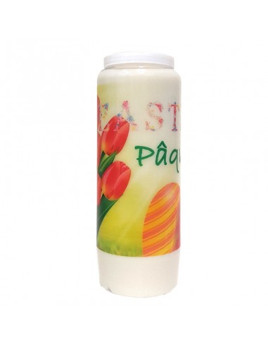 Bougie de neuvaine pour la Pâques - Tulipes - carton 20 pièces