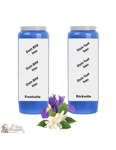 Novena candle Jasmine & Iris scented - dark - customizable