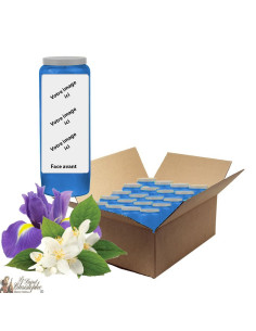 Bougie de neuvaine bleu foncé parfum Jasmin-Iris - personnalisable - carton 20 pièces