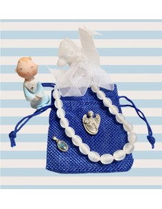Witte baby bijt ketting cadeauzakje