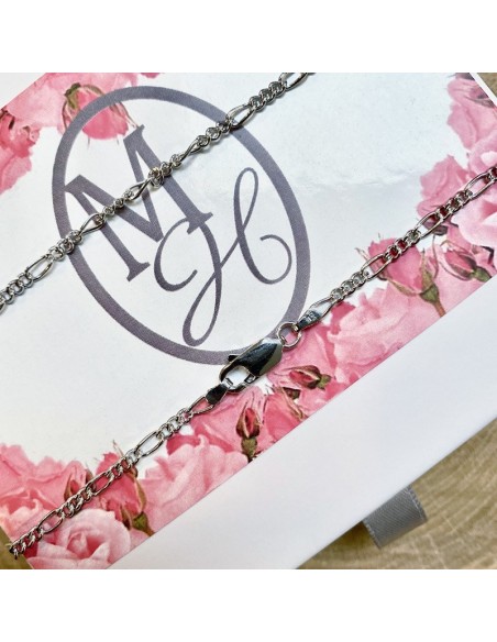 Chain Forçat Figaro in silver 925 rhodium - 65 cm