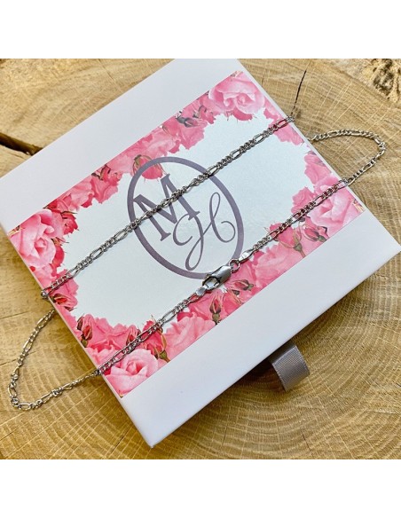 Chain Forçat Figaro in silver 925 rhodium - 45 cm