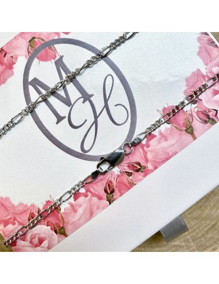 Figaro ketting in zilver 925 gerhodineerd - 45 cm